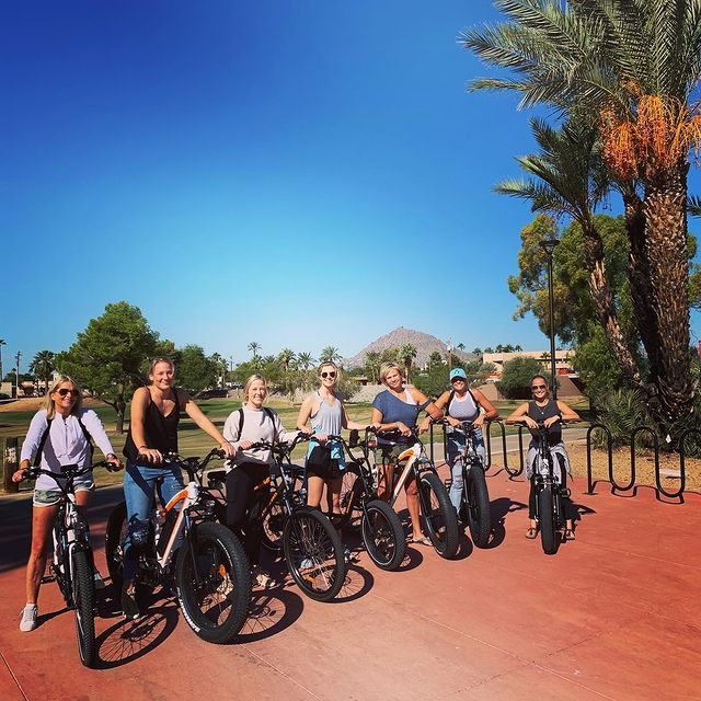 Group photo on bikes